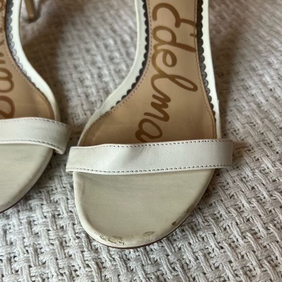 Sam Edelman White Ankle Sandal Heels Size 7.5 - Picture 3 of 7